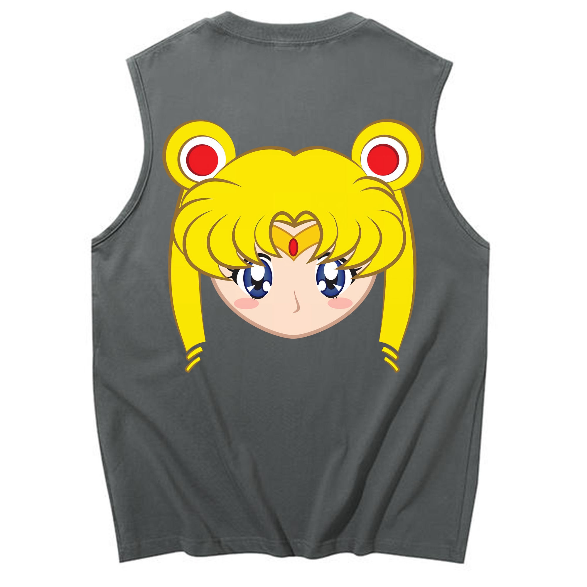 （画像用） 美少女戦士セーラームーン 月野 うさぎ つきの うさぎ Sailor Moon Tsukino Usagi コットン100％タンクトップ（背面プリント）